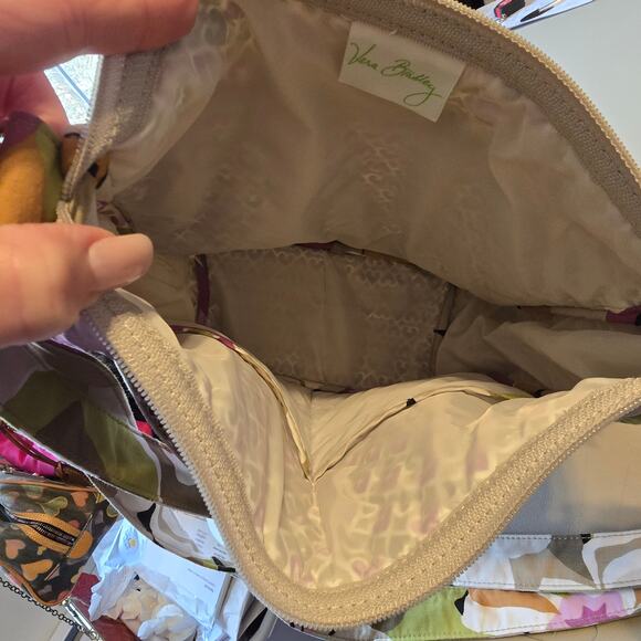 Vera Bradley Quilted Shoulder Bag Purse Satchel Large Multicolor Floral - Picture 5 of 10